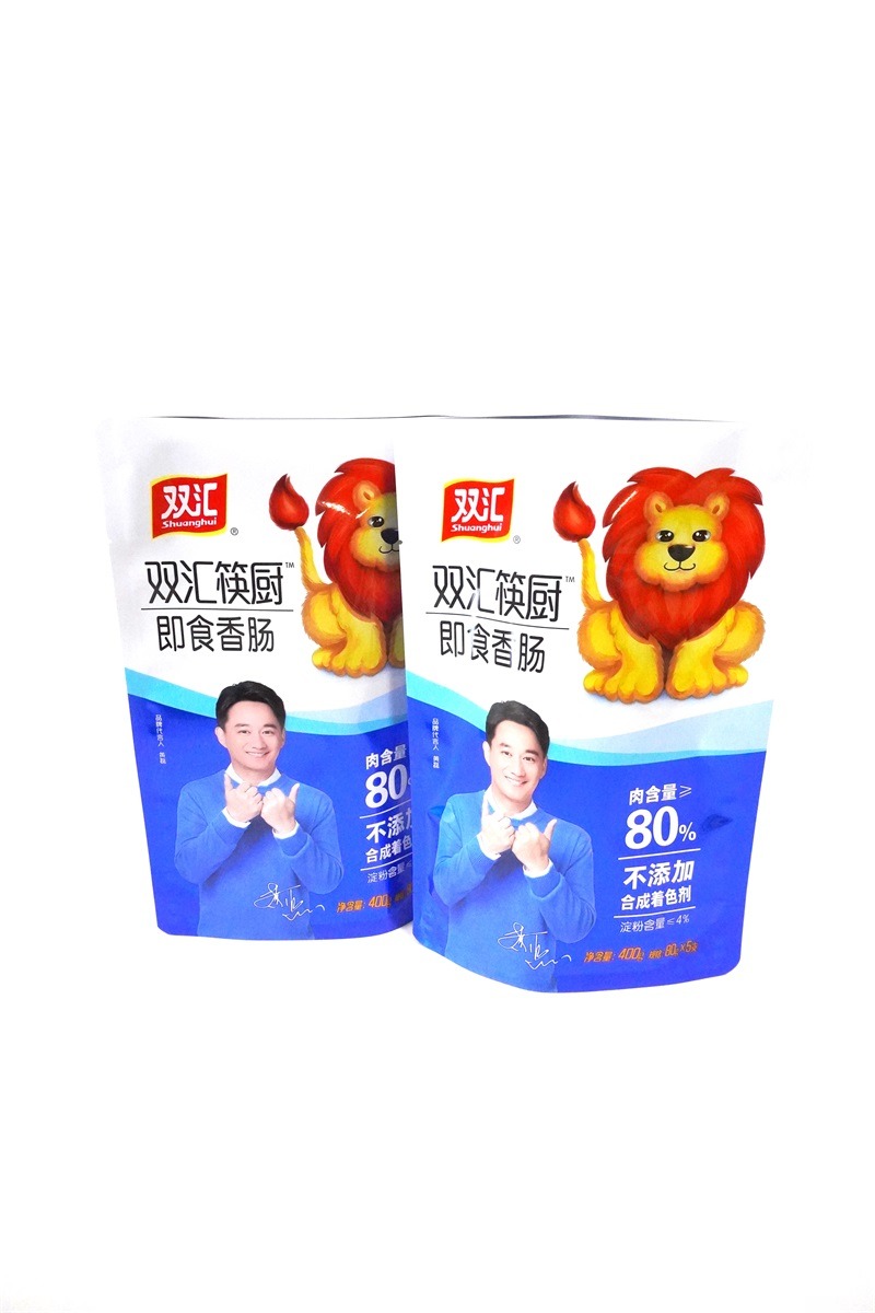 Safety Good Quality Aluminum Plastic Food Packaging Stand Up Pouch Bag For Sausage