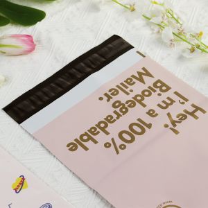 40mm-50mm Lips PE D2W Custom Biodegradable Poly Mailers With Hand