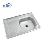 CH8050A Single Bowl Sink With Drain Board Stainless Steel Kitchen Sink Press