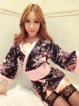 Long Sleeve Women'S Sexy Lingeries V Low Collar Transparent Lingerie Hot Kimono
