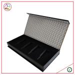 Gold Foil Black Flip Cosmetic Packaging Box With EVA Insert