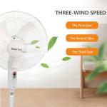 White 16 Inch Solar Rechargeable Stand Fan Height Adjustable 25W