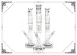 Straight Tube Glass Water Pipe 6 Arms Tree Perc Bongs Crystal Thick Base Smoking