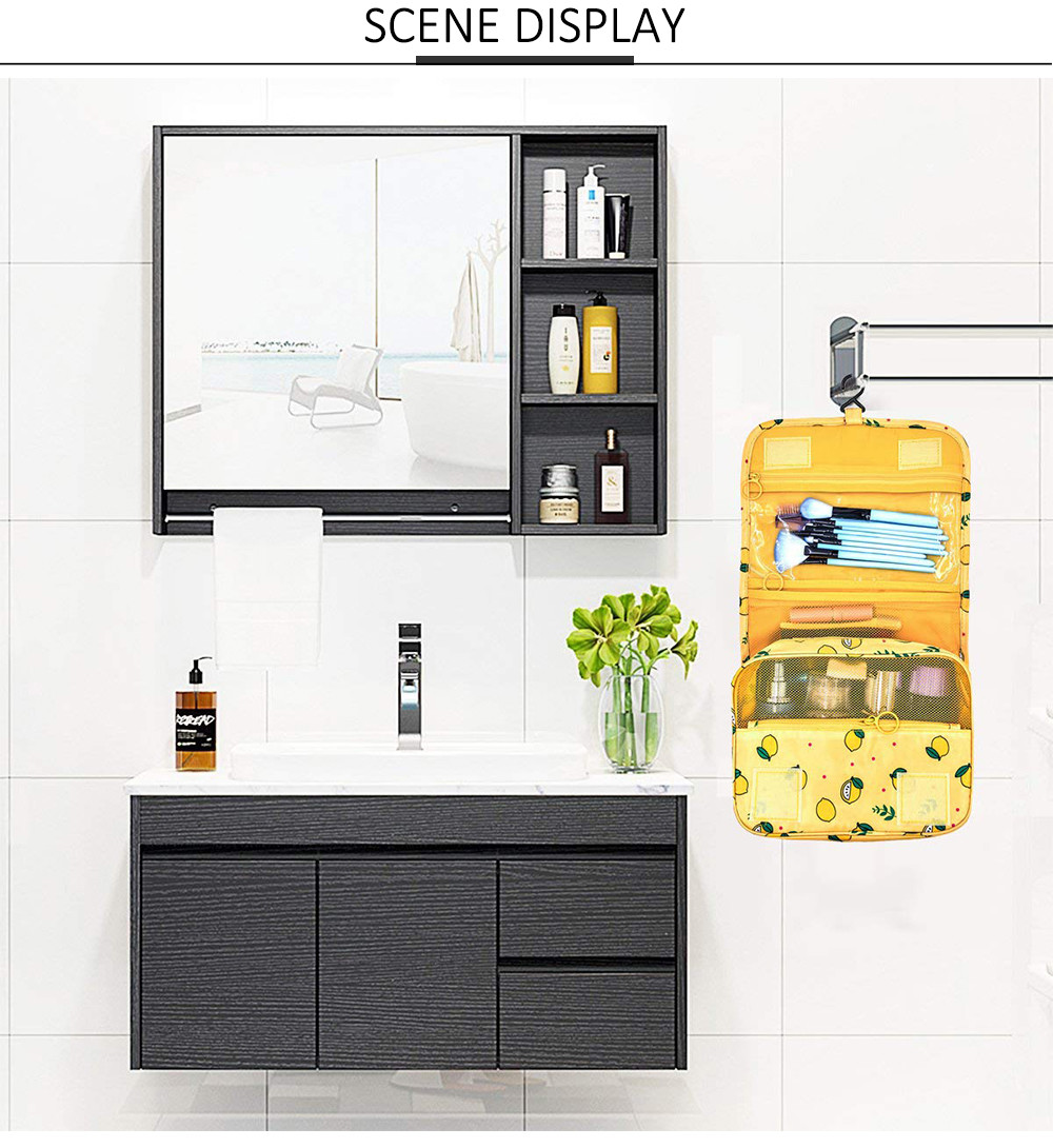 Waterproof Yellow Lemon Hanging Travel Toiletry Bags