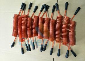 China Plastic White Core Orange PU Coated Anti-Lost Coiled Leash Tethers factory