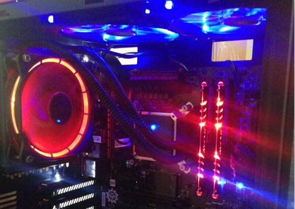 low noise 12v 120*120*25mm Red Ring LED PC Case Fan