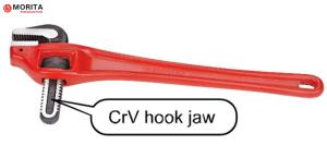 China 90Degree Offset Pipe Wrench Cr-V Steel 14&quot; 18&quot; Offset Self Clamping factory