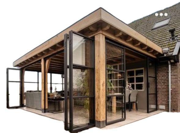 Prefab Greenhouse With Energy Saving Aluminum Frame And Clear Tempered Glass Roof