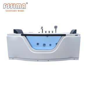 China Two Person Spa Bathtub Corner Acrylic Jacuzzi Tub 1700x600mm 2 Sided Skirt Corner factory