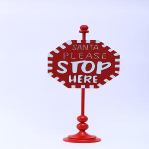 China Metal Santa Stop Here Signs Multiple Metal Outdoor Christmas Decor factory