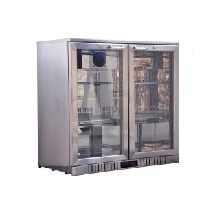 China 198L Double Doors Stainless Steel Back Bar Cooler Auto Defrost Type With Easy Cleaning Gasket factory