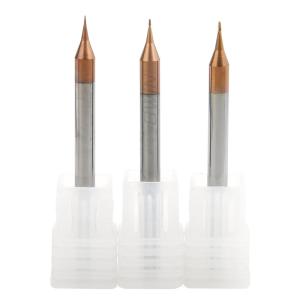 China HRC55 2F Micro Diameter Ball Nose End Mill Ball Nose Milling Cutter Cooper Coating factory