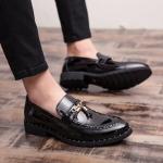 OEM Mens Leather Slip On Dress Shoes Rubber Bottom Men'S Tassel Dress Loafers