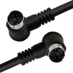 China Custom 90 Degree Right Angle L Shape S Video Male to Male Female 7 Pin Mini Din Extension Cable for STB on sale