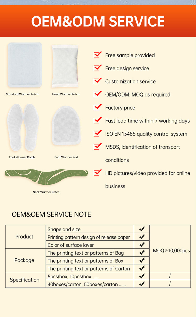 OEM Hand Foot Warmer Air Activated Heat Packs For Outdoor Sports Activities