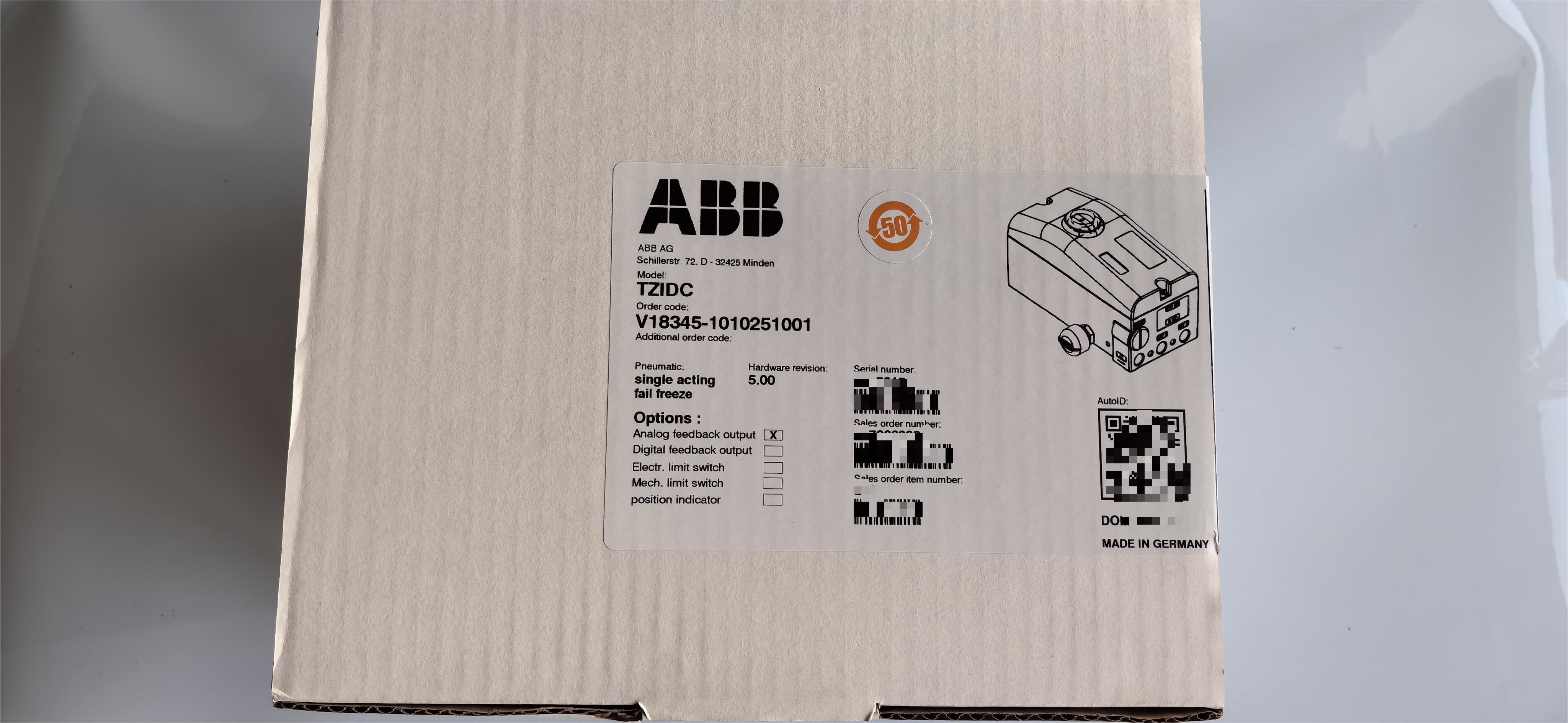 China ABB TZIDC Valve Positioner V18345-1010251001 4-20mA Analog Input factory