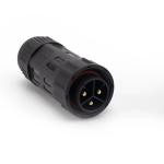 Black DC Waterproof Power Connector M25 Panel Mount Nylon PA66