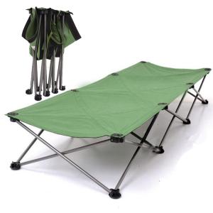 China Ultralight Collapsible Portable Folding Camping Bed for Adult NO Inflatable Metal Fabric factory