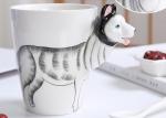 Handmade Artistic Siberian Husky 3D Ceramic Mugs