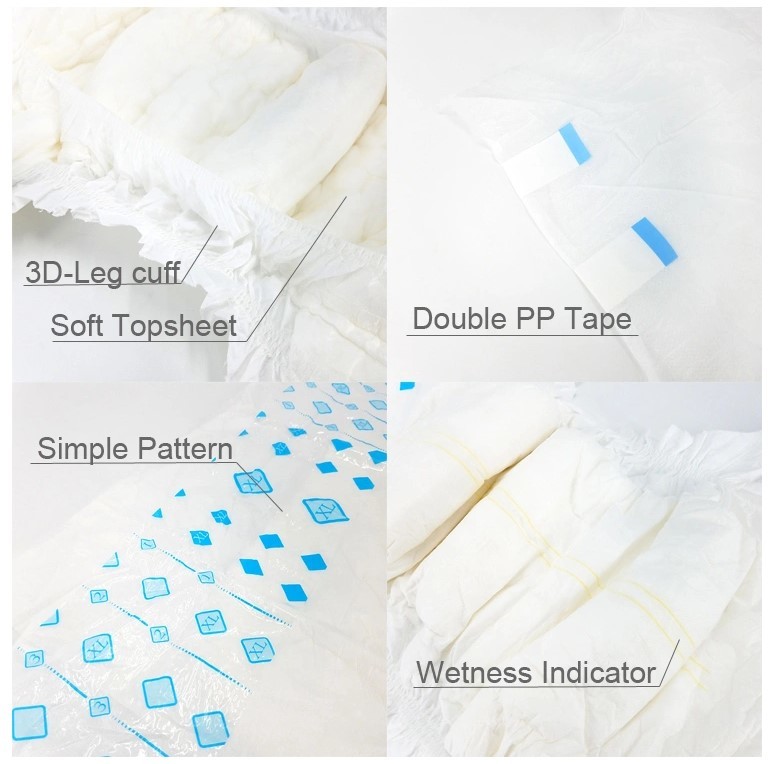 High Absorption Hydrophilic Non Woven Cotton Sleepy Baby Diapers