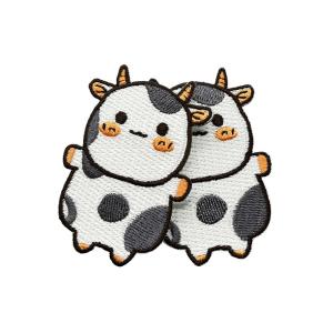 China T Shirt Animal Embroidery Patches Die Cut Border White Black Yellow Color factory