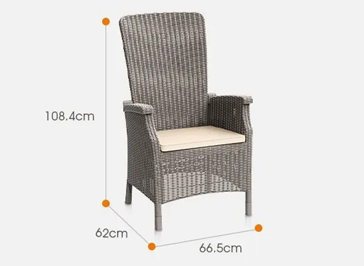 Garden Chair for Outdoor Furniture Plastic High Back Coffee Dining Arm Chair in Patio