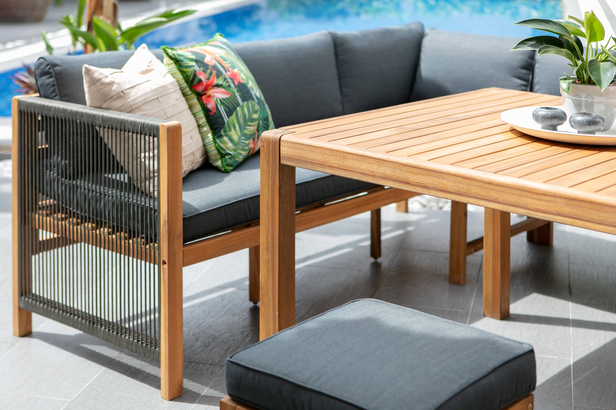 Outdoor Dining Set featuring Solid Wood Corner Sofa and 3 Seater Bench for Relaxing Meals