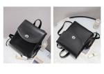 21cm 24cm Black Leather Rucksack ODM Convertible Bucket Bag Backpack