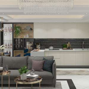 China Modular Kitchen Cupboard Set Cabinet Modern Kitchenette With Sink Melamine factory