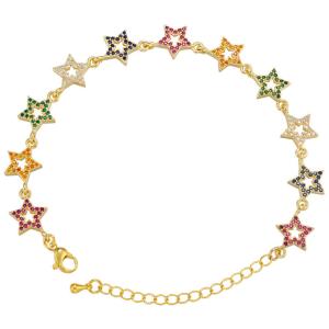 China Rhinestone 18K Gold Bracelet OEM Heart Star Shaped Bracelet factory