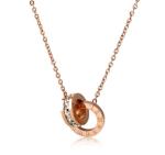 Factory Price Stainless Steel Women Jewelry Fashion Diamond Necklace Double Ring