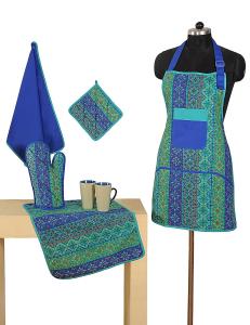 China Ladies Apron, Adult Apron, Blue Kitchen Apron, Full Cooking Apron, Kitchen Apron, Floral Apron, Gift For Her, Full Apron factory