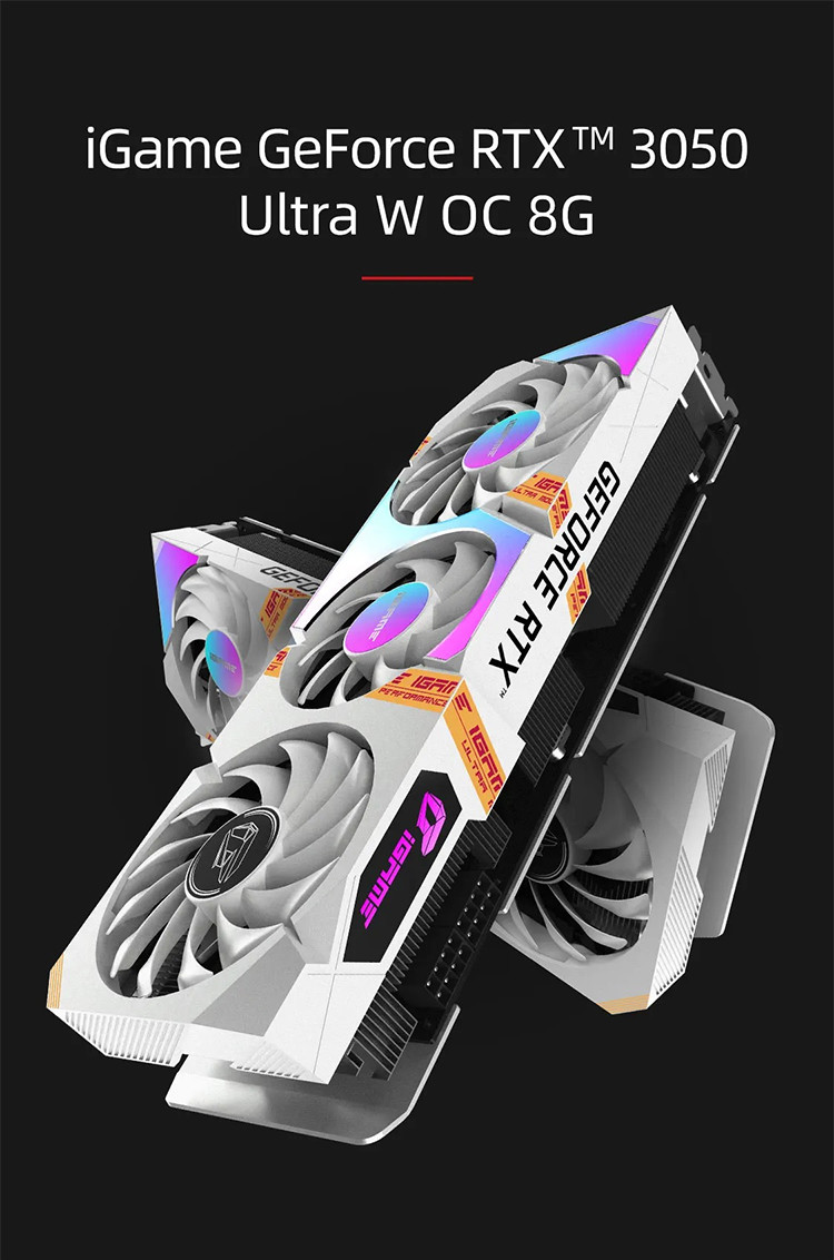 Three Fan Miner Graphics Card IGame GeForce RTX 3050 Ultra W OC 8G