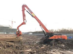 China Excavator Mounted Hydraulic Pile Driving Equipment Fast Silence Operation factory