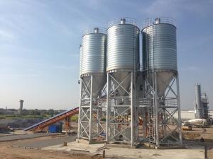 China Sunflower Seed Spiral Steel Silo / Soybean Storage Cone Bottom Grain Bin factory