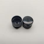 Black Tiny Stripes 18/410 Plastic Flip Top Cap For Cosmetic Toner Bottle