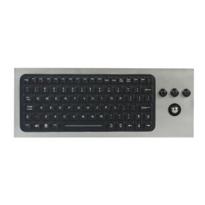 86 Keys IP68 Waterproof Silicone Industrial Keyboard With Trackball Sealed