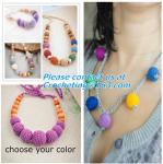 Handmade Nursing Necklace Crochet Beads Breastfeeding Crochet Flowers Natural