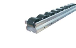 China Iron Industrial Roller Door Track Conveyor with ESD Black Wheel factory