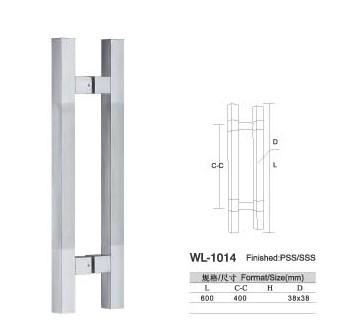 WL-1014 H shape square SUS304 Stainless Steel entry door handles set glass door