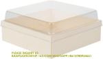 17 Ounce Square Straight Wooden Containers - Containers Sold Separately, Clear