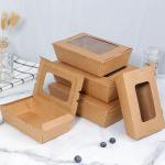 Wholesale Kraft Paper Food Box Salad Fruit Takeaway Box Lunch Packaging Box With