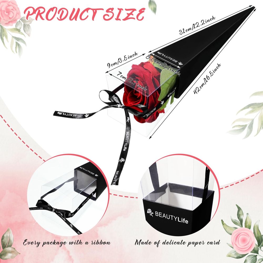Handmade Custom Cut Valentine's Day Rose Sleeves in Gravure Printed Kraft Paper Bag