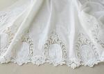 Cotton White Crochet Lace Fabric / Embroidered Lace Fabric For Home Textile
