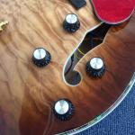 Hollow body L-5 jazz electric guitar,Full color strip edge,Burst color Quilte