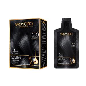 China 100% Cover Grey Hair Color Shampoo Plant Ingredient For Home 10ml*2 factory