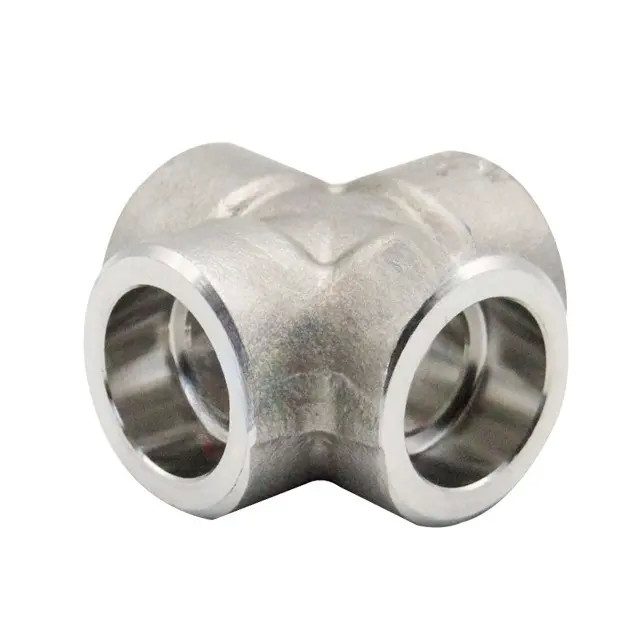 Cross-Connection Pipe Fitting With Female End Connection Type Stainless Steel For Use In Fuel Oil Water And Gas Line