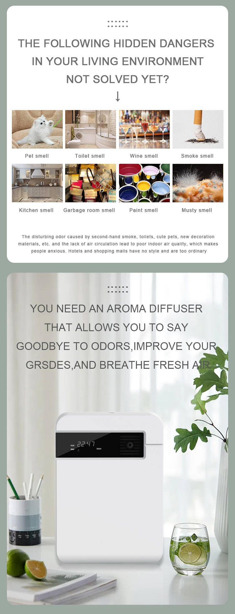 HOMEFISH ABS HVAC Scent Diffuser Nebulising Diffuser OEM ODM