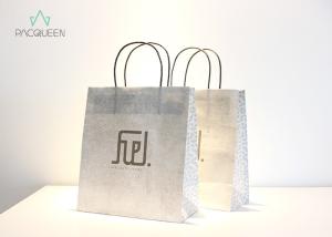 China SOS Style Kraft Paper Carry Bags , White Paper Bags With Handles Strong Twisted factory