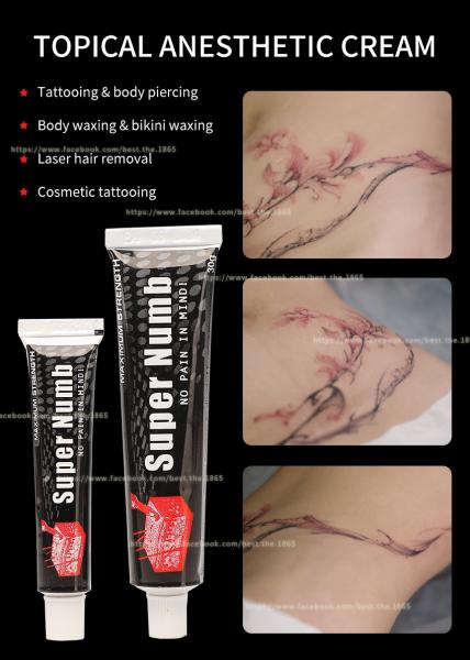 Super Numb 10g 30g Tattoo Stop Pain Cream Pink White Cream Apply For 20mins
